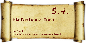 Stefanidesz Anna névjegykártya